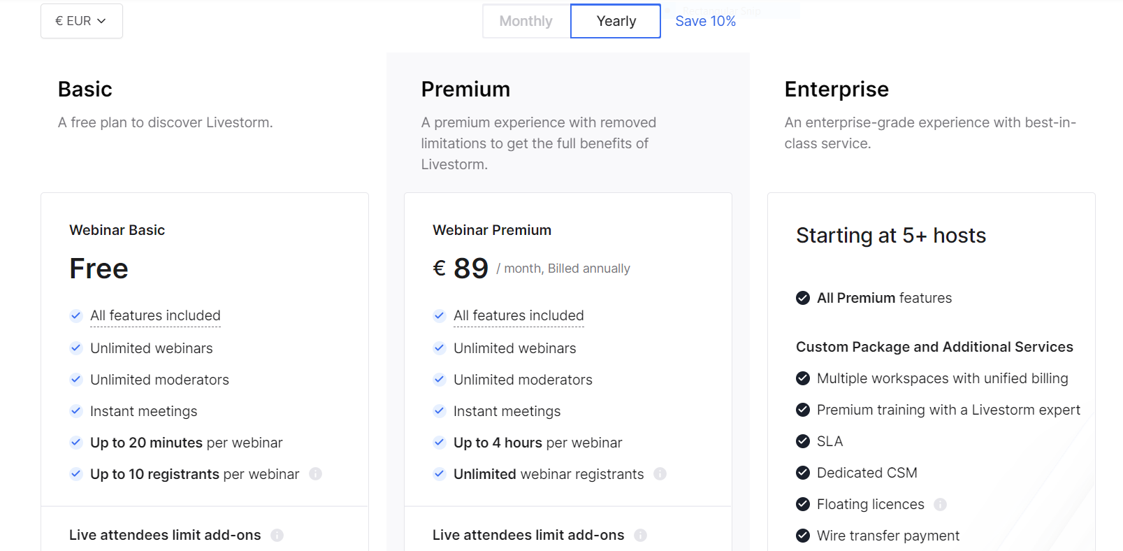 livestorm price